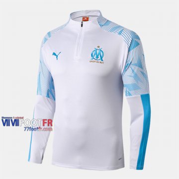 Nouveau Replique Sweatshirt Foot Marseille Blanc/Bleu 2019-2020