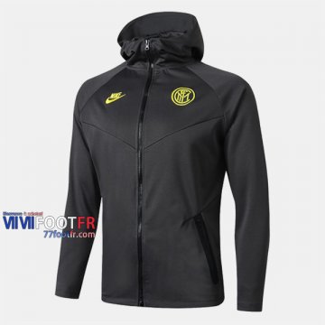 Magasins Veste Foot Inter Milan Avec Capuche Gris 2019/2020 Nouveau Promo