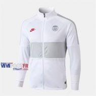 Magasins Veste Foot PSG Paris Blanc 2019/2020 Nouveau Promo