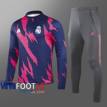 77footfr Survetement Foot Real Madrid rouge et bleu - Impression de cheval 2020 2021 T86