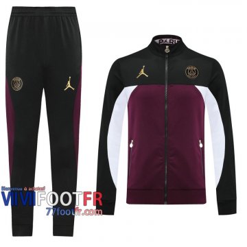 77footfr Veste Foot PSG Jordan Noir/marron - Entrainement 2020 2021 J113