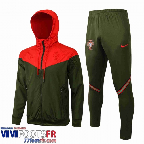 Coupe Vent - Sweat a Capuche Portugal Homme vert rouge 2021 2022 WK21