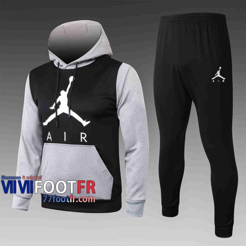 Survetement Foot Airman Sweat a Capuche - Veste noir 2020 2021 Manches grises