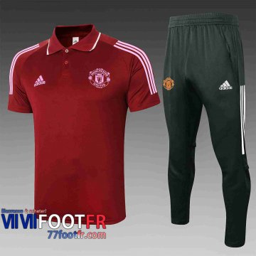 77footfr polo foot Manchester United cramoisi 2020 2021 C590