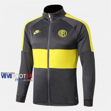 Boutique Veste Foot Inter Milan Gris/Jaune 2019/2020 Nouveau Promo