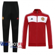 77footfr Veste Foot Manchester United rouge blanc - Classique rEtro 2020 2021 J31