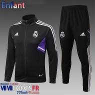 KIT: Veste Foot Real Madrid Noir Enfant 2022 2023 TK456