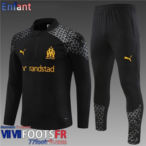 KIT: Survetement de Foot Marseille noir Enfant 2023 2024 TK676