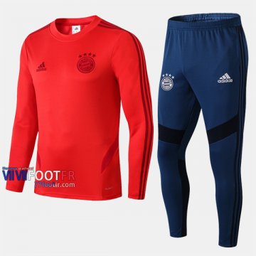 Acheter Ensemble Survetement Foot Bayern Munich Rouge Slim 2019 2020 Nouveau