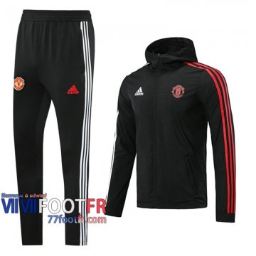 77footfr Coupe Vent Manchester United Correspondance des couleurs noires 2020 2021 W30