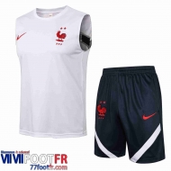 Survetement Foot Sans manches France blanc 2021 2022 PL35