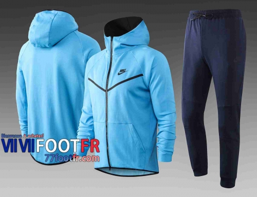 Survetement Foot Sport Sweat a Capuche - Veste Bleu clair 2020 2021