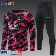 Survetement de Foot PSG Paris rose noir Enfant 2022 2023 TK367