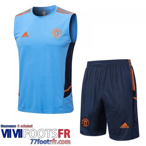 Survetement T Shirt Manchester United bleu ciel Homme 2022 2023 TG605
