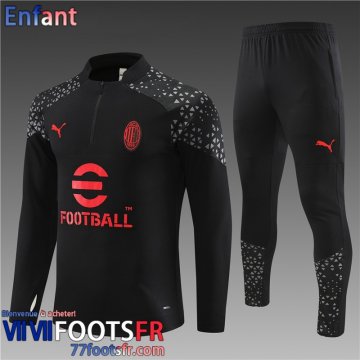 KIT: Survetement de Foot AC Milan noir Enfant 2023 2024 TK686