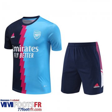 Survetement T Shirt Arsenal bleu foncé bleu clair Homme 2023 2024 TG793