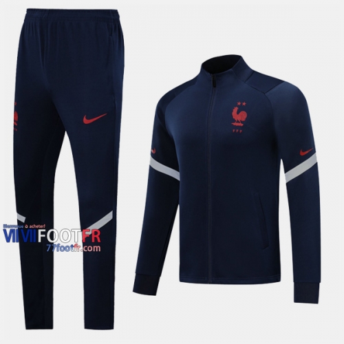 Meilleur Ensemble Survetement Foot France Bleu Royal 2019/2020 Nouveau