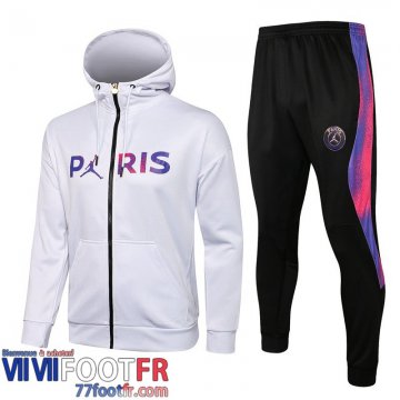 Kits: Veste Foot - Sweat a Capuche PSG Paris blanc Enfant 2021 2022 TK31