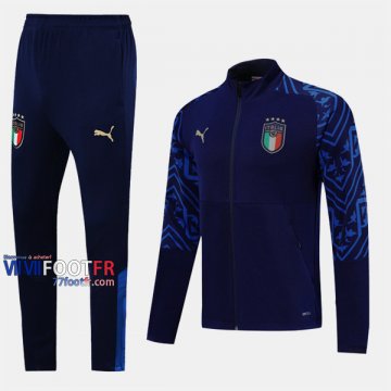 Parfait Ensemble Survetement De L Italie Bleu Saphir -2 Coton 2019/2020 Nouveau