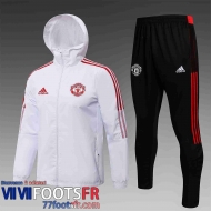 Coupe Vent - Sweat a Capuche Manchester United blanc Homme 21 22 WK45