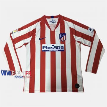 Nouveau Flocage Maillot Foot Atletico Madrid Manche Longue Homme Domicile 2019-2020 Personnalisé :77Footfr