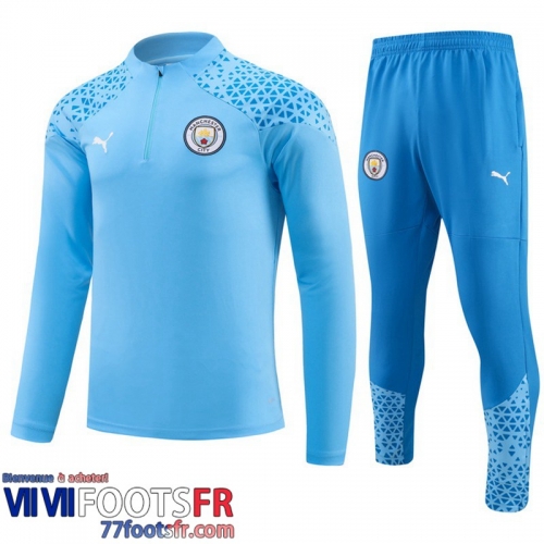 Survetement de Foot Manchester City bleu ciel Homme 2023 2024 A108