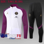 Veste de foot Airman Blanc - Manches violets A363es 20-21