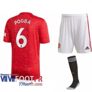 Maillot de foot Manchester United Paul Pogba #6 Domicile Enfant 2020 2021