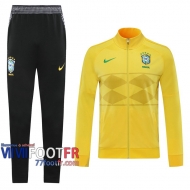 77footfr Veste Foot Bresil Jaune - Version du joueur 2020 2021 J25