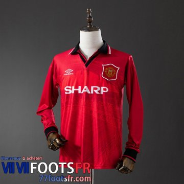 Retro Maillot De Foot Manchester United Domicile Homme Manche Longue 1994 96 FG852