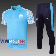 77footfr Marseille Polo foot Tampographie bleu clair 20-21 C576
