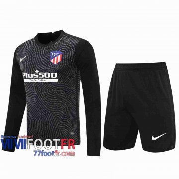 77footfr Maillots foot Atletico Madrid Gardiens de but Manche Longue black 2020 2021