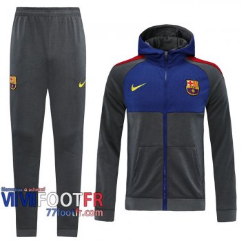 77footfr Veste Foot - Sweat a Capuche Barcelone Gris foncE - 2020 2021 J123