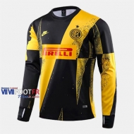 Nouveaux Destockage Sweatshirt Foot Inter Milan Jaune Noir 2019-2020