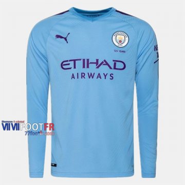 Nouveau Flocage Maillot Foot Manchester City Manche Longue Homme Domicile 2019-2020 Personnalisé :77Footfr