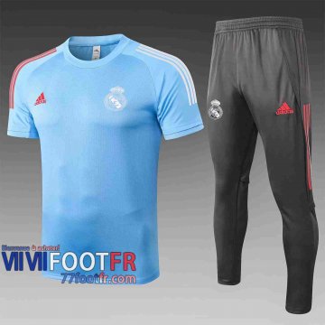 77footfr Survetement Foot T-shirt Real Madrid bleu ciel 2020 2021 TT55