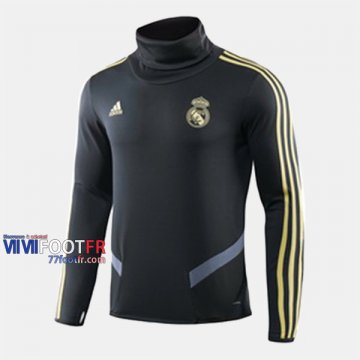 Nouveaux Slim Sweatshirt Foot Real Madrid Noir 2019-2020