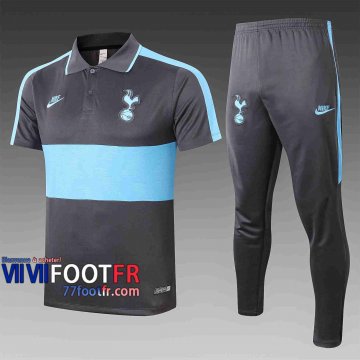 Polo de foot Tottenham Hotspur 2020 2021 Gris foncé - bleu C431#