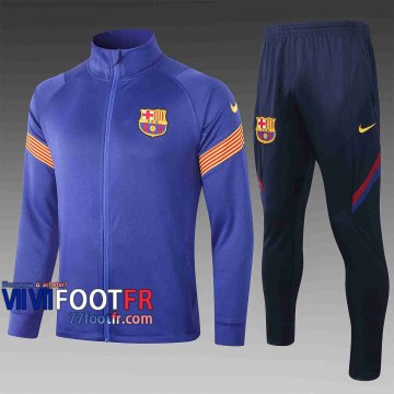 Veste de foot Barcelone 2020 2021 bleu A333#