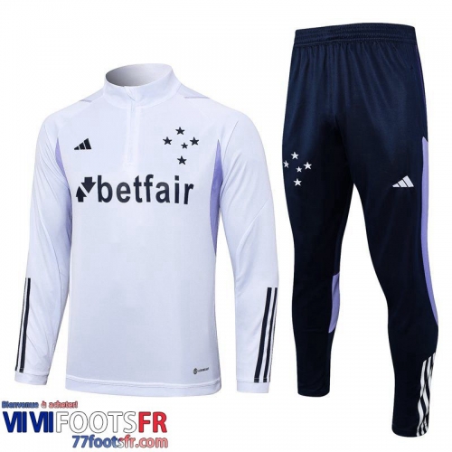 Survetement de Foot Cruzeiro Blanc Homme 2023 2024 TG744