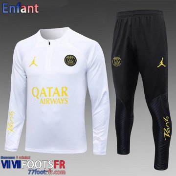 Survetement de Foot PSG Blanc Enfant 2023 2024 TK628