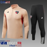 KIT: Survetement de Foot Sao Paulo abricot Enfant 2023 2024 TK712