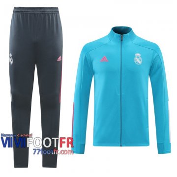 77footfr Veste Foot Real Madrid bleu ciel - Entrainement 2020 2021 J120
