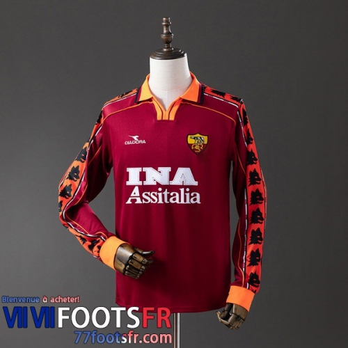 Retro Maillot De Foot Rome Domicile Homme Manche Longue 98 99 FG1066