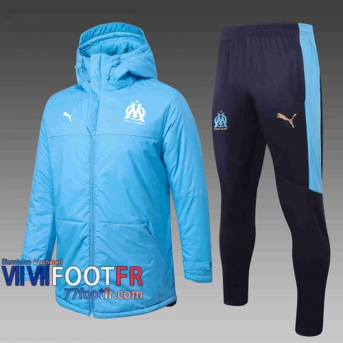 77footfr Veste - Doudoune Foot Olympique Marsiglia Bleu clair 2020 2021 C32