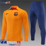Survetement de Foot Barcelone orange Enfant 2022 2023 TK294