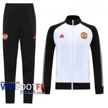 77footfr Veste Foot Manchester United blanc - Sangles 2020 2021 J95