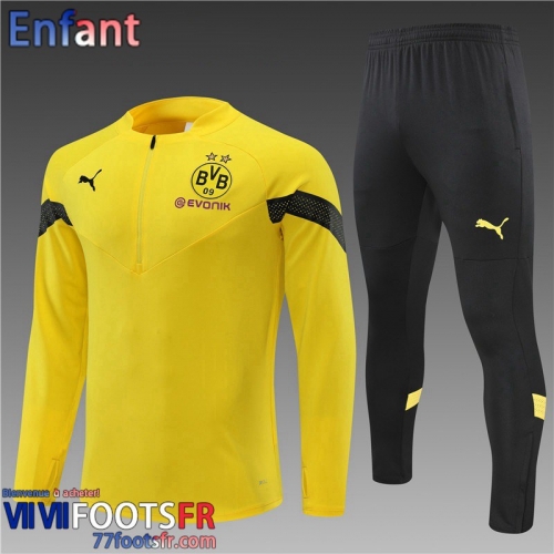 Survetement de Foot Dortmund BVB jaune Enfant 2022 2023 TK349