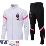 Kits: Veste Foot PSG Paris blanc Enfant 2021 2022 TK28