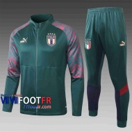 Veste de foot Italie 2020 2021 Vert foncé A304#